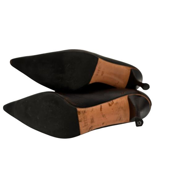 Gucci Vintage Brown Leather Pointed Toe Bootie Heels Size 10.5 - Picture 3 of 12